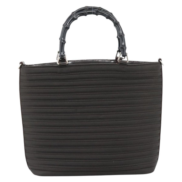 GUCCI Bamboo Hand Bag Canvas Brown Silver 000 1998 0588 Auth ep14949