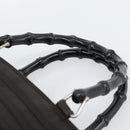 GUCCI Bamboo Hand Bag Canvas Brown Silver 000 1998 0588 Auth ep14949-8