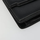 GUCCI Chain Shoulder Bag Leather Black Gold Auth ep14950-14