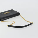 GUCCI Chain Shoulder Bag Leather Black Gold Auth ep14950-7