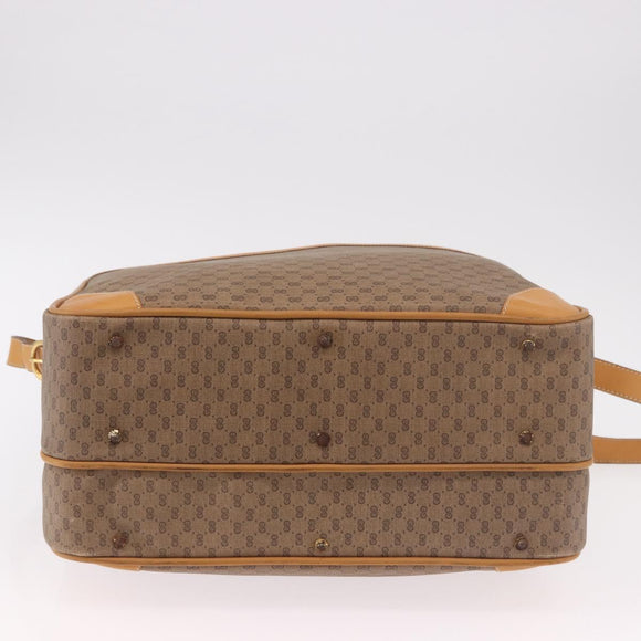 GUCCI Micro GG Supreme Shoulder Bag PVC Beige Gold Auth ep14952