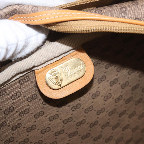 GUCCI Micro GG Supreme Shoulder Bag PVC Beige Gold Auth ep14952