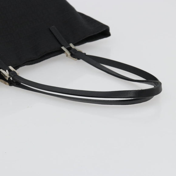 FENDI Zucchino Canvas Tote Bag Black Silver Auth ep14953