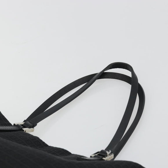 FENDI Zucchino Canvas Tote Bag Black Silver Auth ep14953