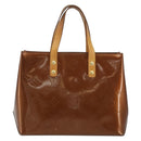 LOUIS VUITTON Monogram Vernis Reade PM Hand Bag Bronze M91146 LV Auth ep14954-13