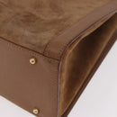 GUCCI Bamboo Hand Bag Suede Brown Gold 002 123 0250 Auth ep14957-15