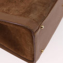 GUCCI Bamboo Hand Bag Suede Brown Gold 002 123 0250 Auth ep14957-16