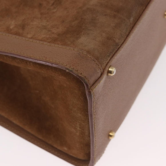 GUCCI Bamboo Hand Bag Suede Brown Gold 002 123 0250 Auth ep14957