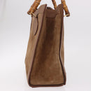 GUCCI Bamboo Hand Bag Suede Brown Gold 002 123 0250 Auth ep14957-5