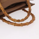 GUCCI Bamboo Hand Bag Suede Brown Gold 002 123 0250 Auth ep14957-8
