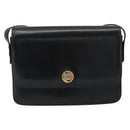 GUCCI Shoulder Bag Leather Black Gold Auth ep14962V-2