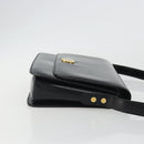 GUCCI Shoulder Bag Leather Black Gold Auth ep14962V-4