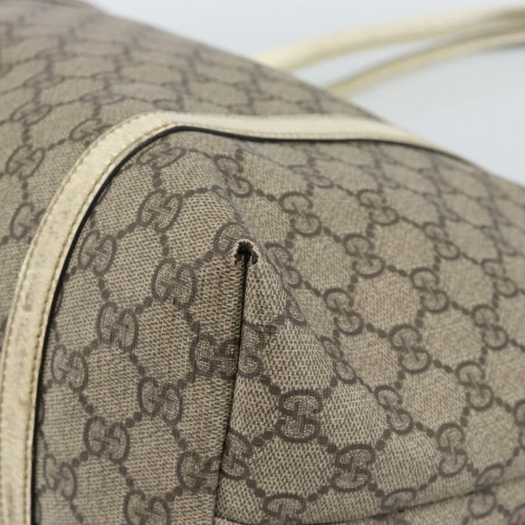 GUCCI GG Supreme Tote Bag PVC Beige Gold 197953 Auth ep14963