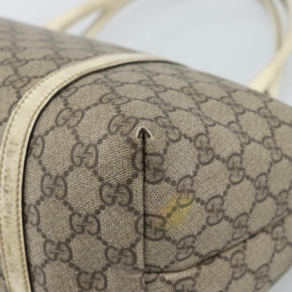 GUCCI GG Supreme Tote Bag PVC Beige Gold 197953 Auth ep14963