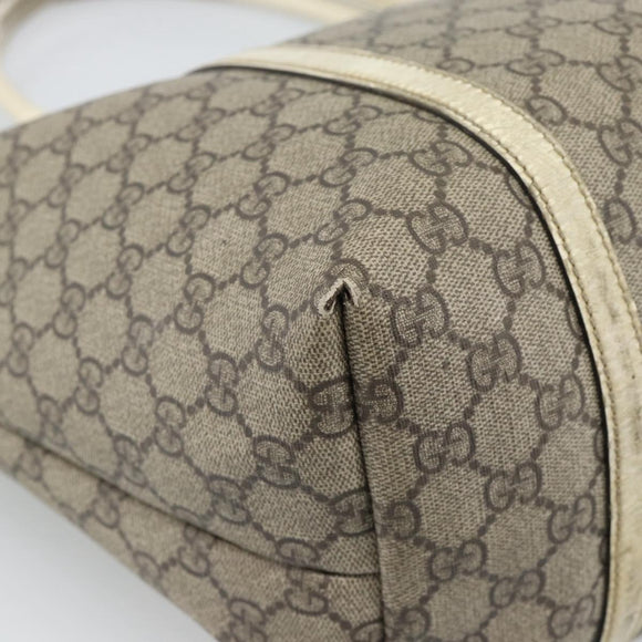 GUCCI GG Supreme Tote Bag PVC Beige Gold 197953 Auth ep14963