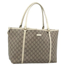 GUCCI GG Supreme Tote Bag PVC Beige Gold 197953 Auth ep14963-1