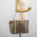 GUCCI GG Supreme Tote Bag PVC Beige Gold 197953 Auth ep14963-24