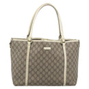 GUCCI GG Supreme Tote Bag PVC Beige Gold 197953 Auth ep14963-13