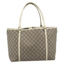 GUCCI GG Supreme Tote Bag PVC Beige Gold 197953 Auth ep14963-2