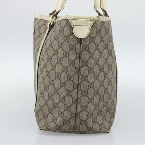 GUCCI GG Supreme Tote Bag PVC Beige Gold 197953 Auth ep14963