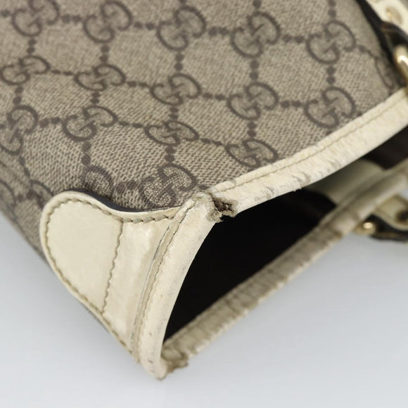 GUCCI GG Supreme Tote Bag PVC Beige Gold 197953 Auth ep14963