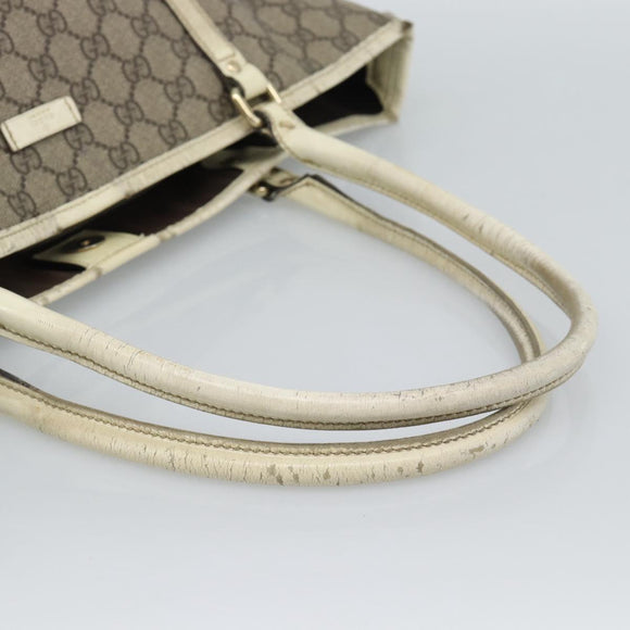 GUCCI GG Supreme Tote Bag PVC Beige Gold 197953 Auth ep14963