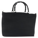 GUCCI Bamboo Hand Bag Nylon Black Silver 002 1998 0352 Auth ep14964-1