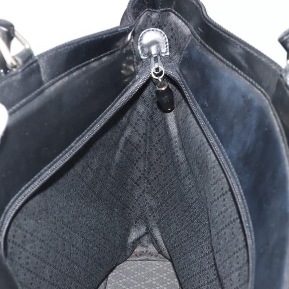 GUCCI Bamboo Hand Bag Nylon Black Silver 002 1998 0352 Auth ep14964