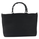 GUCCI Bamboo Hand Bag Nylon Black Silver 002 1998 0352 Auth ep14964-2
