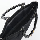 GUCCI Bamboo Hand Bag Nylon Black Silver 002 1998 0352 Auth ep14964-6