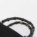 GUCCI Bamboo Hand Bag Nylon Black Silver 002 1998 0352 Auth ep14964-8
