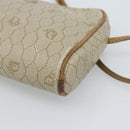 Christian Dior Honeycomb Canvas Shoulder Bag PVC Beige Gold Auth ep14966-9