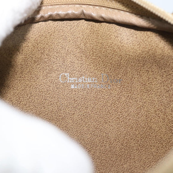 Christian Dior Honeycomb Canvas Shoulder Bag PVC Beige Gold Auth ep14966