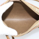 Christian Dior Honeycomb Canvas Shoulder Bag PVC Beige Gold Auth ep14966-12