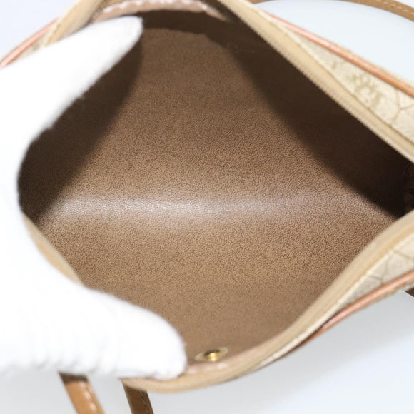 Christian Dior Honeycomb Canvas Shoulder Bag PVC Beige Gold Auth ep14966
