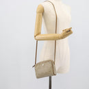 Christian Dior Honeycomb Canvas Shoulder Bag PVC Beige Gold Auth ep14966-19