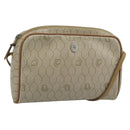 Christian Dior Honeycomb Canvas Shoulder Bag PVC Beige Gold Auth ep14966-1