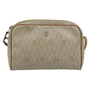 Christian Dior Honeycomb Canvas Shoulder Bag PVC Beige Gold Auth ep14966-13