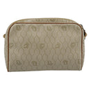 Christian Dior Honeycomb Canvas Shoulder Bag PVC Beige Gold Auth ep14966-2