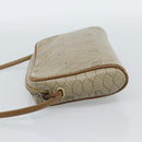 Christian Dior Honeycomb Canvas Shoulder Bag PVC Beige Gold Auth ep14966-3