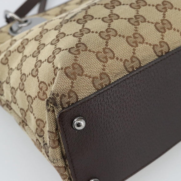 GUCCI GG Canvas Tote Bag Beige Gold 120837 Auth ep14970