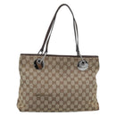 GUCCI GG Canvas Tote Bag Beige Gold 120837 Auth ep14970-2