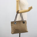 GUCCI GG Canvas Tote Bag Beige Gold 120837 Auth ep14970-24