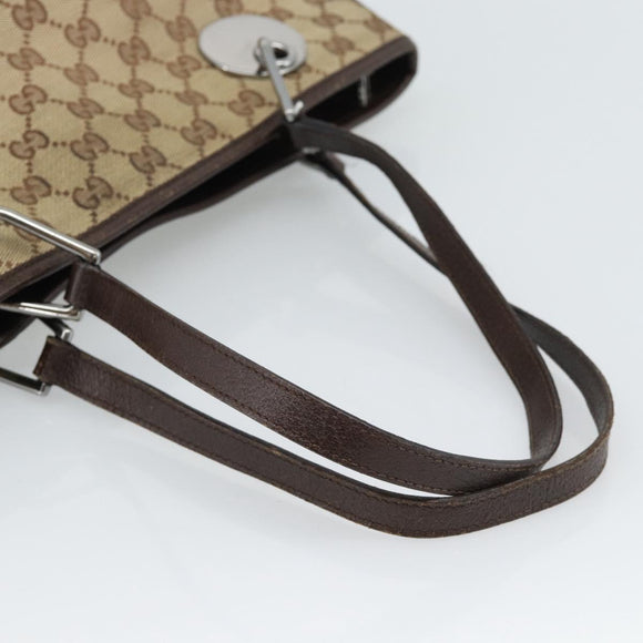 GUCCI GG Canvas Tote Bag Beige Gold 120837 Auth ep14970