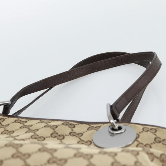 GUCCI GG Canvas Tote Bag Beige Gold 120837 Auth ep14970