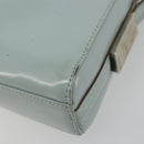 GUCCI Shoulder Bag Patent leather Light Blue Silver Auth ep14972-9