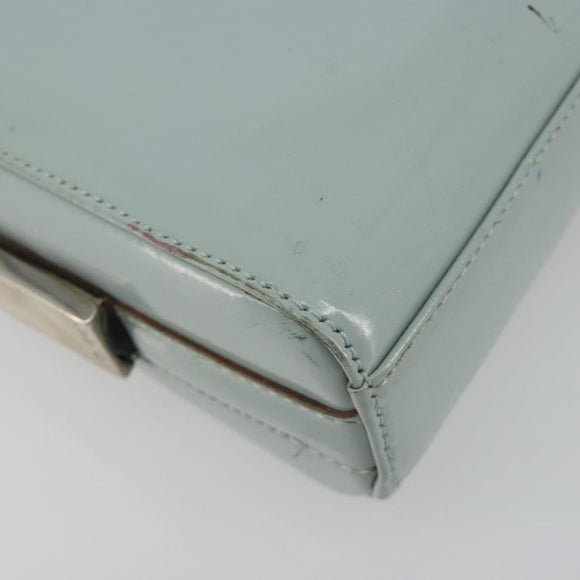 GUCCI Shoulder Bag Patent leather Light Blue Silver Auth ep14972