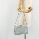 GUCCI Shoulder Bag Patent leather Light Blue Silver Auth ep14972-25