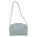 GUCCI Shoulder Bag Patent leather Light Blue Silver Auth ep14972-2