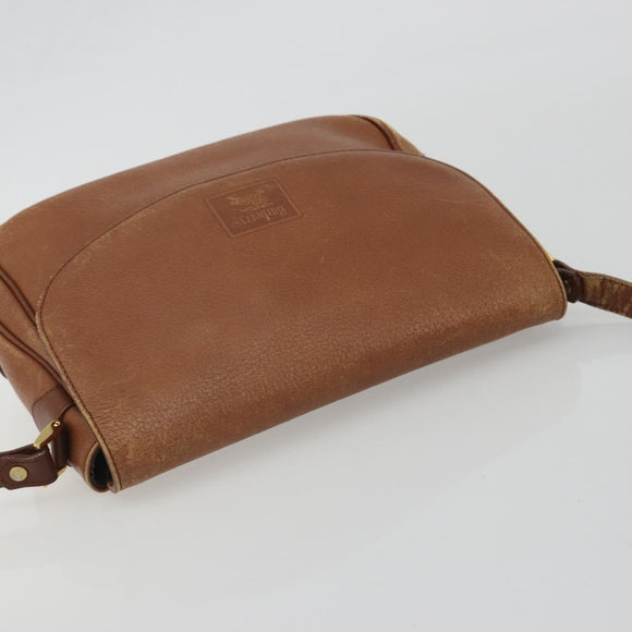 Burberrys Shoulder Bag Leather Brown Gold Auth ep14974